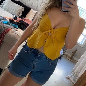 Yellow Shein Crop Top